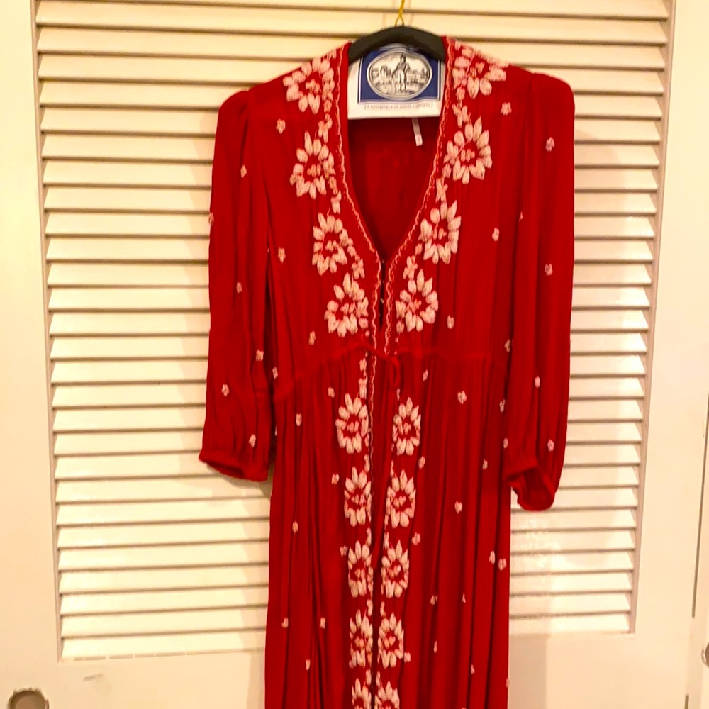 Worn once free people boho red dress